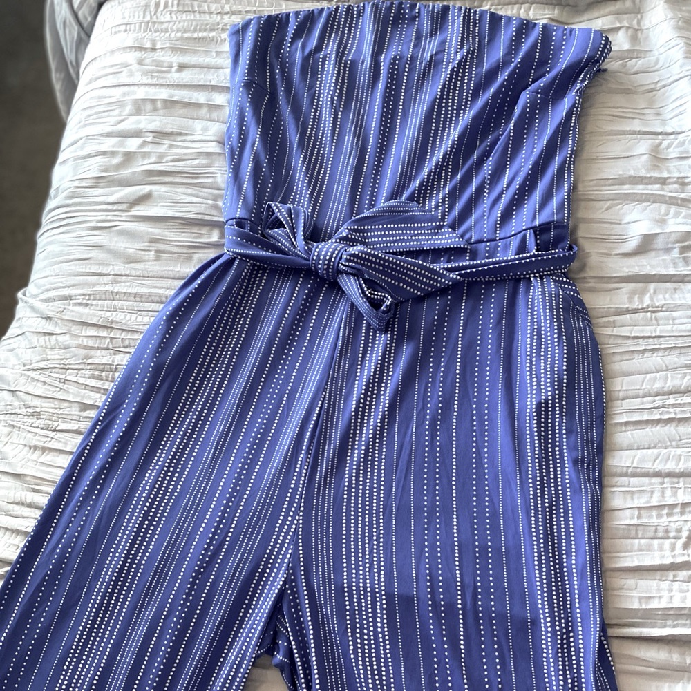 Blue pattern jumpsuit